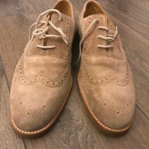 Bruno Magli Tan Suede Oxfords
